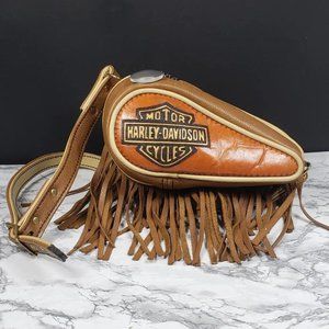 Harley Davidson Handmade Leather Purse Dual Gas Tank Vintage